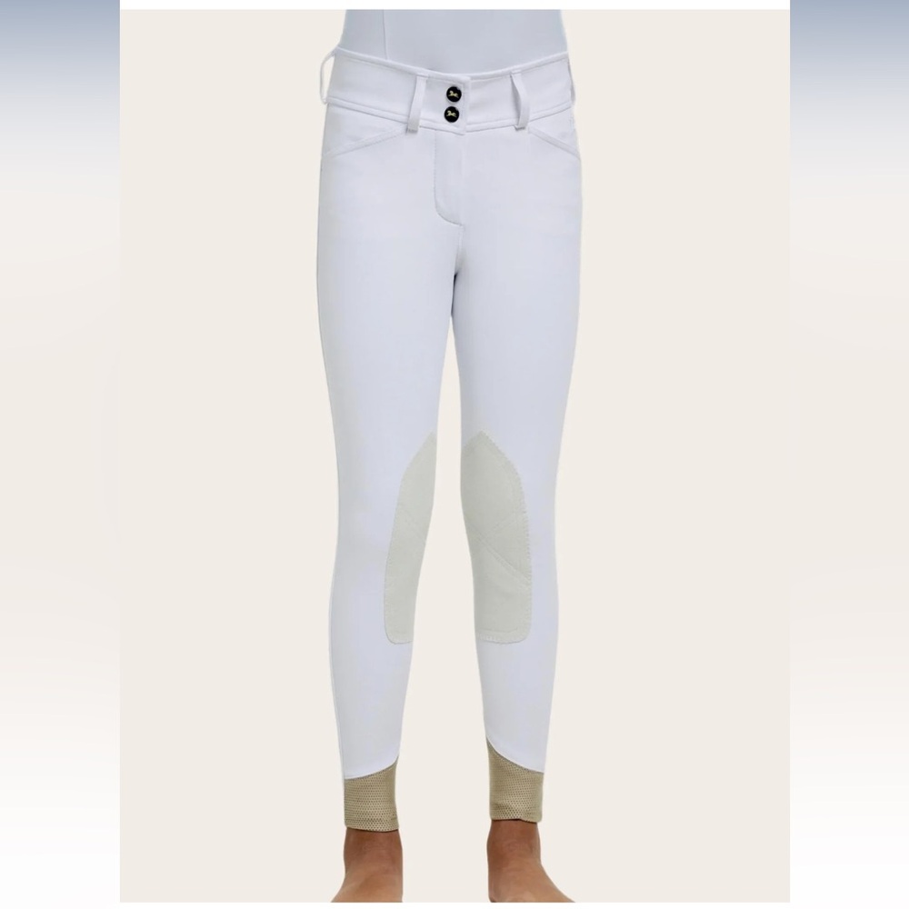 RJ Classics Avery Youth 14R White Knee Patch Riding Breeches Equestrian Pants